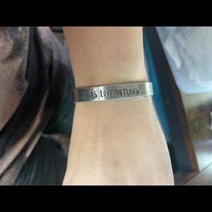 Ladies love outlaws stamped bracelet